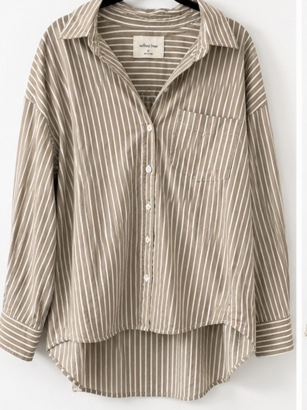Aritzia Wilfred Free Striped Oversized Button Up Shirt M